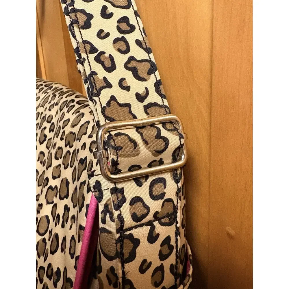 My Vintage Baby Diaper Bag Leopard Print Brown/Black/Hot Pink w/ Crystal Crown